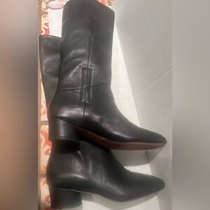 VINCE Ramona Square toe Low Oval Heel Knee High Leather Boots Women's Size 7